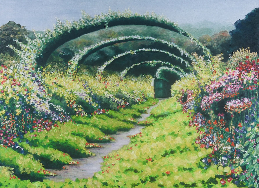 A close-up shot of a white tea cup with gold trim, resting on a matching saucer, both placed on a white tablecloth against...