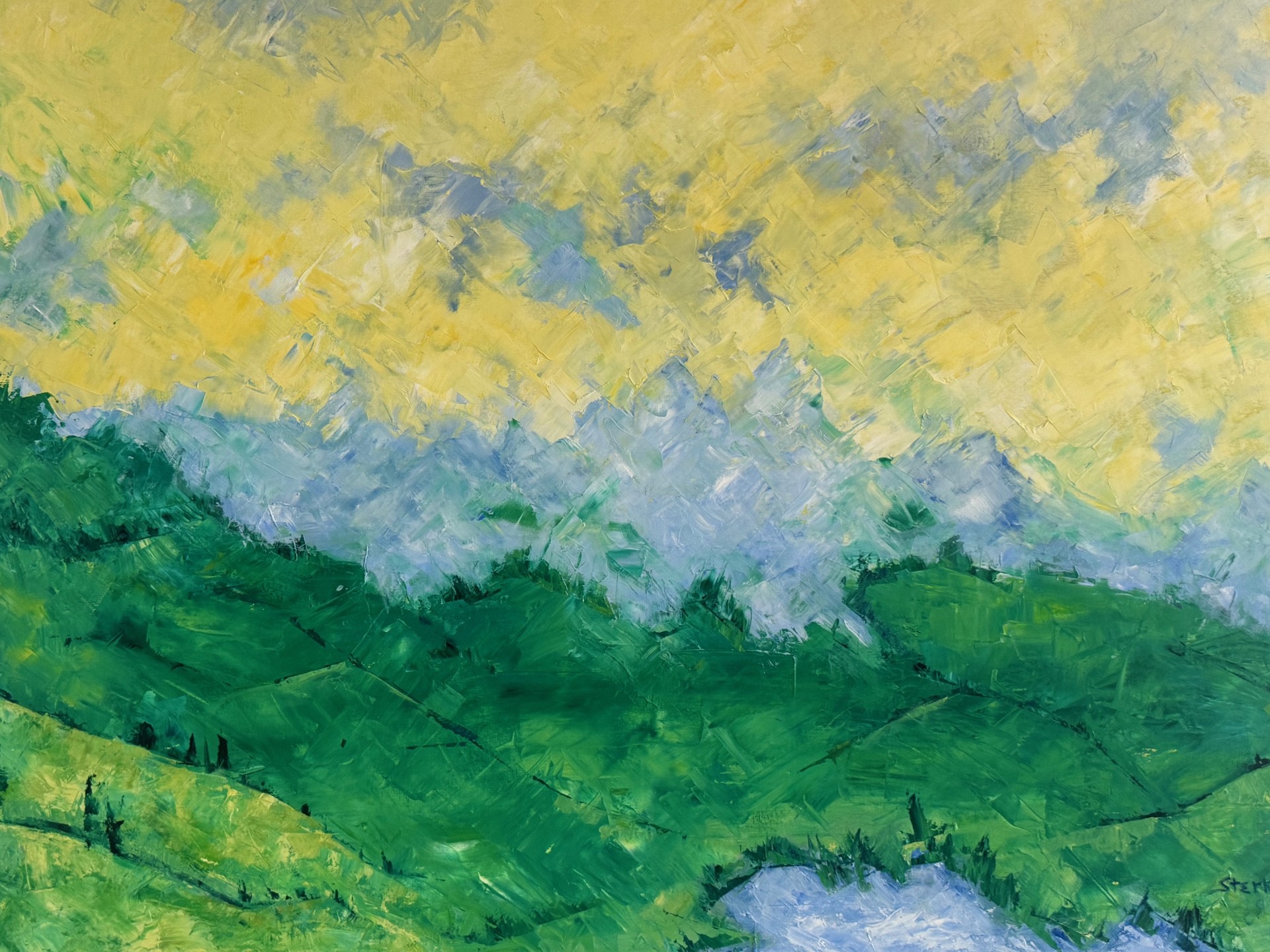 A chessboard with chess pieces, set on a wooden surface, in front of a fireplace.